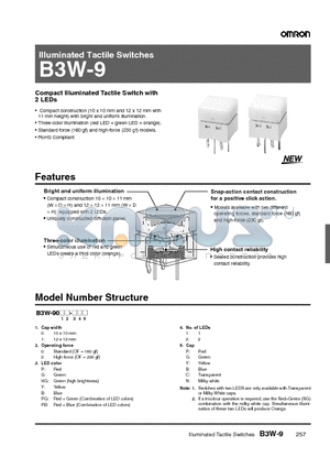 B3W-9000-Y1C datasheet - Illuminated Tactile Switches