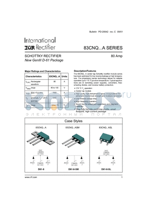 83CNQ080A datasheet - SCHOTTKY RECTIFIER