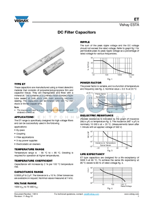 ET20-254 datasheet - DC Filter Capacitors