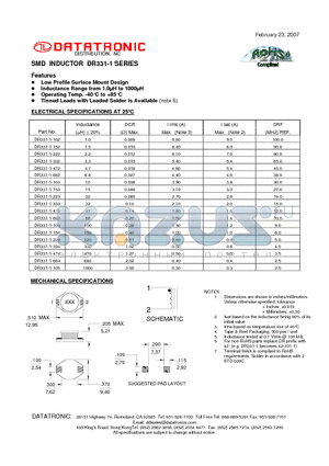 DR331-1-102 datasheet - SMD INDUCTOR