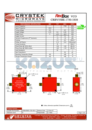 CRBV55BE-1750-1810 datasheet - VCO (voltage controlled oscillator).