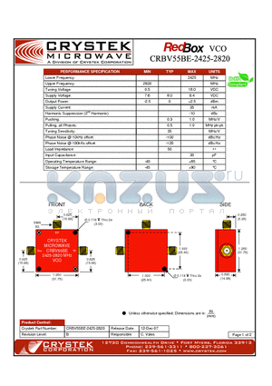 CRBV55BE-2425-2820 datasheet - VCO (voltage controlled oscillator)