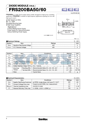 FRS200BA50 datasheet - DIODE MODULE FRD