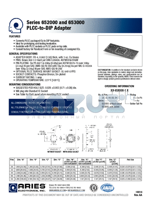 84-653000-11 datasheet - PLCC-to-DIP Adapter