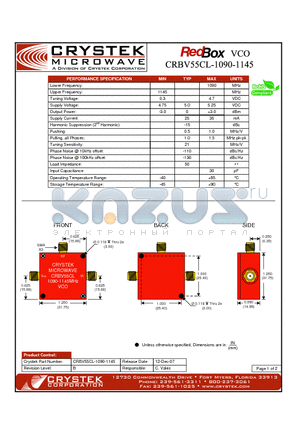 CRBV55CL-1090-1145 datasheet - VCO (voltage controlled oscillator)