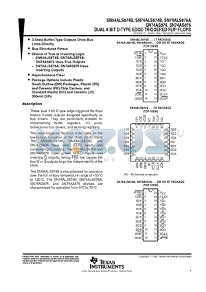 8401001LA datasheet - DUAL 4-BIT D-TYPE EDGE-TRIGGERED FLIP-FLOPS