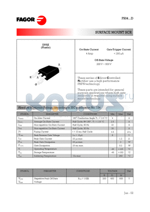 FS04D datasheet - SURFACE MOUNT SCR