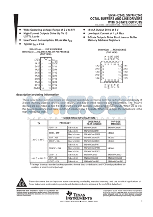 8407401RA datasheet - OCTAL BUFFERS AND DRIVERS WITH 3-STATE OUTPUTS