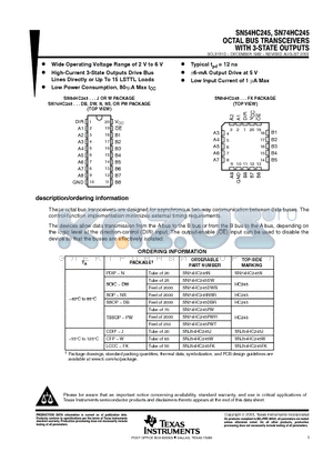 84085012A datasheet - OCTAL BUS TRANSCEIVERS WITH 3-STATE OUTPUTS
