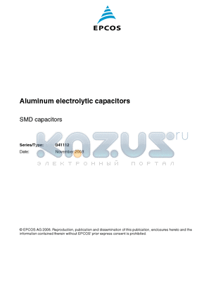 B41112A2687M000 datasheet - Aluminum electrolytic capacitors