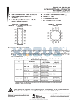 8409601RA datasheet - OCTAL BUFFERS AND LINE DRIVERS WITH 3-STATE OUTPUTS