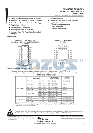 84099012A datasheet - OCTAL D-TYPE FLIP-FLOPS WITH CLEAR