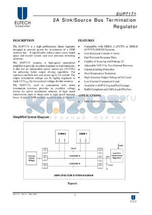 EUP7171DIR1 datasheet - 2A Sink/Source Bus Termination Regulator