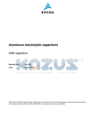 B41125A4476M000 datasheet - Aluminum electrolytic capacitors