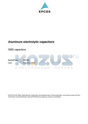 B41145A4106M000 datasheet - Aluminum electrolytic capacitors