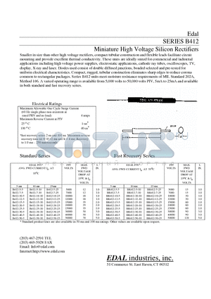 B412-10-5 datasheet - Miniature High Voltage Silicon Rectifiers