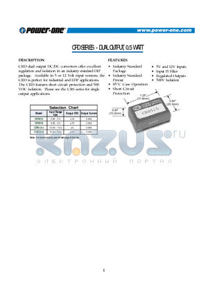 CRD515 datasheet - DUAL OUTPUT, 0.5 WATT