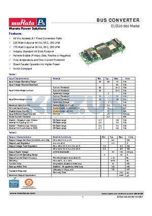 EUS30-080-PHCRVC datasheet - BUS CONVERTER