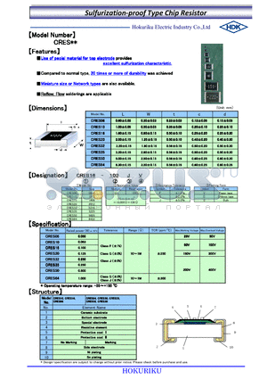 CRES64-103JE datasheet - Sulfurization-proof Type Chip Resistor