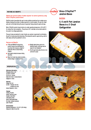 84584 datasheet - Micro-C PolyPort Junction Boxes 4, 6 and 8 Port Junction Boxes in a 3 Circuit Configuration
