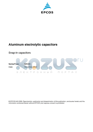 B41231A9228M000 datasheet - Aluminum electrolytic capacitors