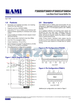 FS6051 datasheet - LOW-SKEW CLOCK FANOUT BUFFER ICs