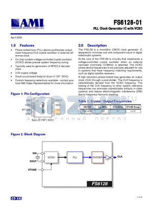 FS6128-01 datasheet - PLL Clock Generator IC with VCXO