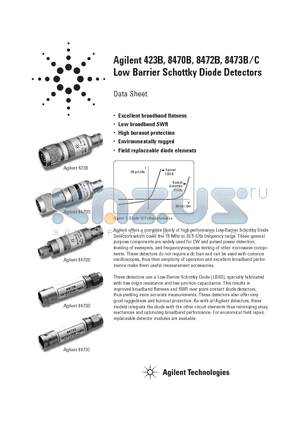 8472B datasheet - Low Barrier Schottky Diode Detectors