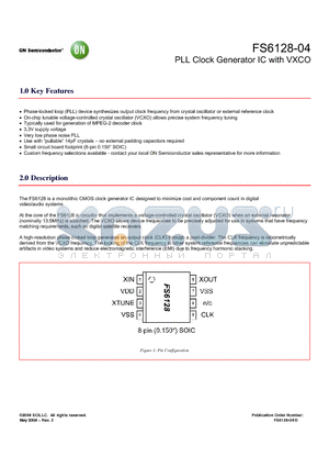 FS6128-04G-XTD datasheet - PLL Clock Generator IC with VXCO