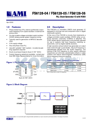 FS6128-05 datasheet - PLL CLOCK GENERATOR IC WITH VCXO
