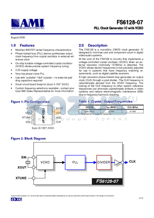 FS6128-07 datasheet - PLL Clock Generator IC with VCXO