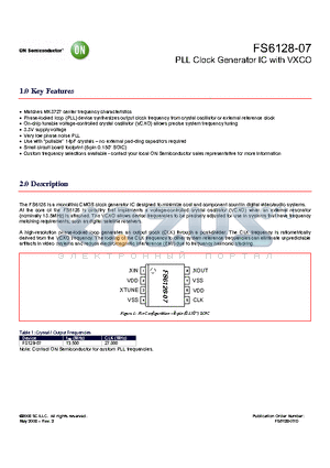 FS6128-07 datasheet - PLL Clock Generator IC with VXCO