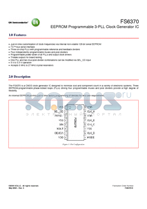 FS6370 datasheet - EEPROM Programmable 3-PLL Clock Generator IC