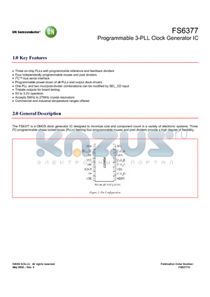 FS6377-01G-XTD datasheet - Programmable 3-PLL Clock Generator IC
