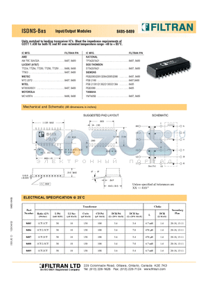 8487 datasheet - ISDNS-Bus Input/Output Modules