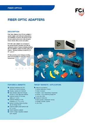 84873-002 datasheet - FIBER OPTIC ADAPTERS