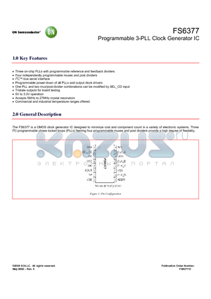 FS6377 datasheet - Programmable 3-PLL Clock Generator IC