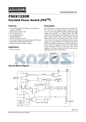 FS6X1220RD datasheet - Fairchild Power Switch (FPS)