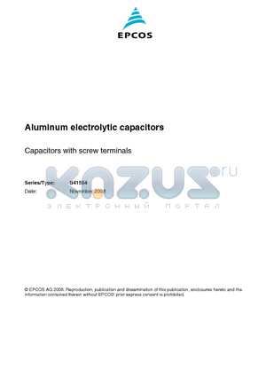 B41554 datasheet - Aluminum electrolytic capacitors