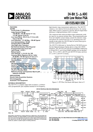AD1556AS datasheet - 24-Bit ADC WITH LOW NOISE PGA