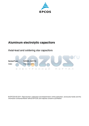 B41690A5128Q007 datasheet - Aluminum electrolytic capacitors