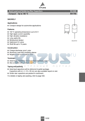 B41695A5687Q007 datasheet - Axial-Lead and Soldering Star Capacitors