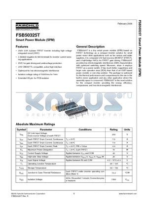 FSB50325T datasheet - Smart Power Module (SPM)