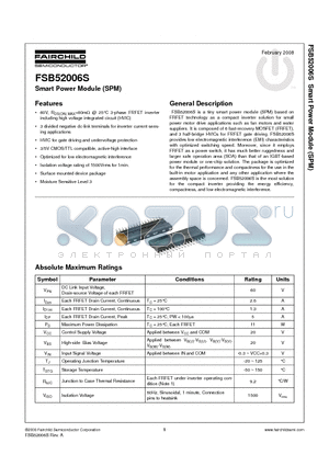FSB52006S datasheet - Smart Power Module (SPM)