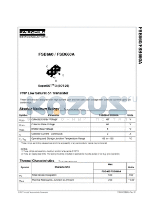 FSB660_01 datasheet - PNP Low Saturation Transistor