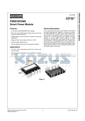 FSBS10CH60 datasheet - Smart Power Module