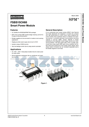 FSBS15CH60 datasheet - Smart Power Module
