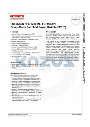 FSFM261N datasheet - Green-Mode Fairchild Power Switch (FPS™)