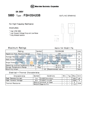 FSH05A20B datasheet - Schottky Barrier Diode