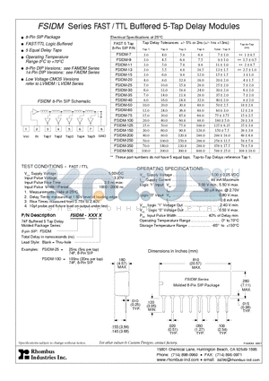 FSIDM-30 datasheet - FSIDM Series FAST / TTL Buffered 5-Tap Delay Modules